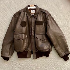 Brown Leather Flight Jacket